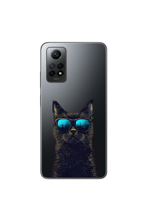 Xiaomi Redmi Note 12 Pro Uyumlu Şeffaf Kılıf Cool Kedi Tasarımlı