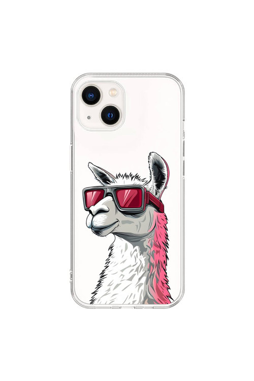 İphone 15 Uyumlu Şeffaf Kılıf Cool Lama Tasarımlı