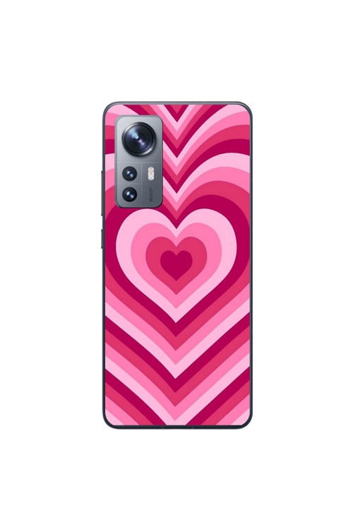 Xiaomi Mi 12 Uyumlu Şeffaf Kılıf Kalp 1 Tasarımlı