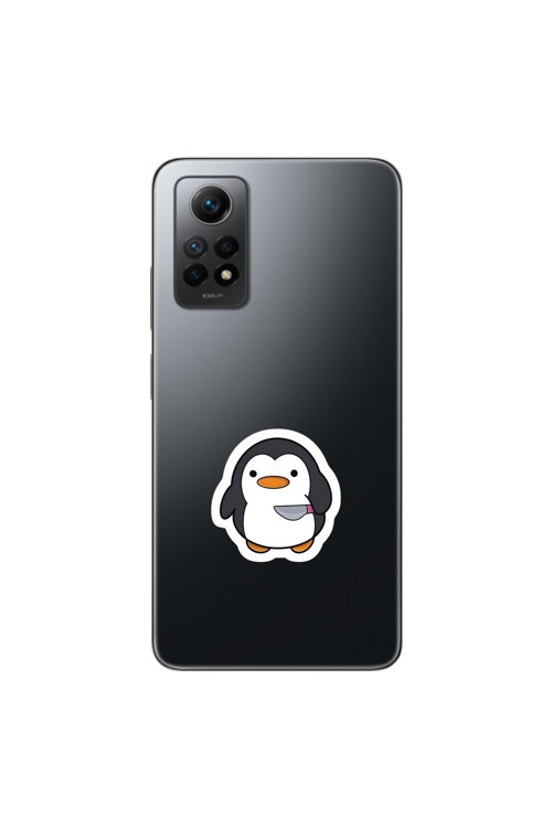 Xiaomi Redmi Note 12 Pro Uyumlu Şeffaf Kılıf Couple Penguen 2 Tasarımlı