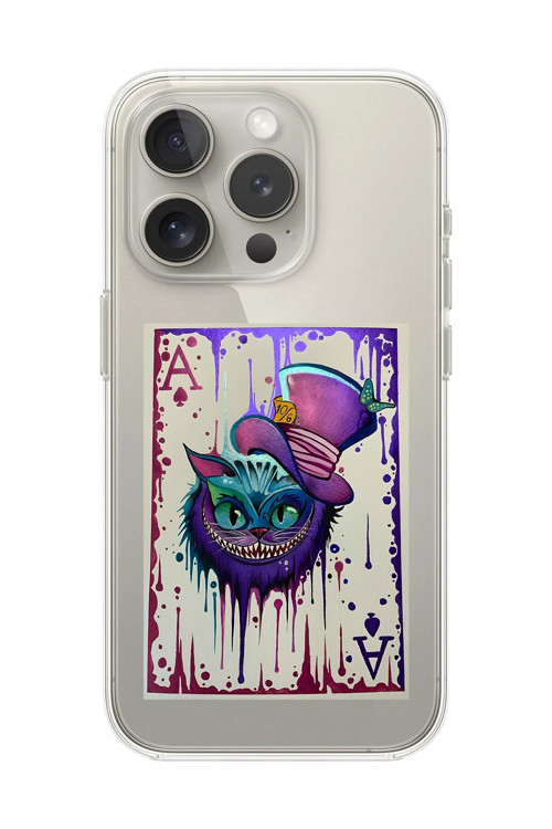 İphone 15 Pro Uyumlu Şeffaf Kılıf Kartlar As 1 Tasarımlı