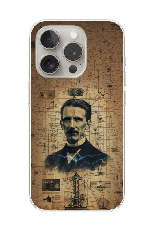 İphone 11 Pro Uyumlu Şeffaf Kılıf Nicola Tesla Tasarımlı