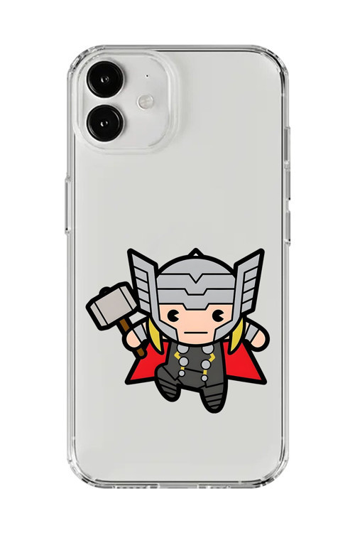 İphone 12 Mini Uyumlu Şeffaf Kılıf Chibi Thor 5 Tasarımlı