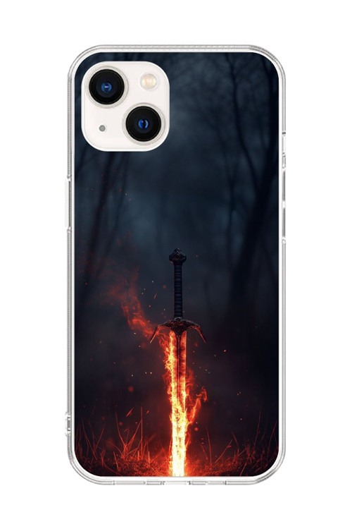 İphone 15 Uyumlu Şeffaf Kılıf Kılıç Tasarımlı