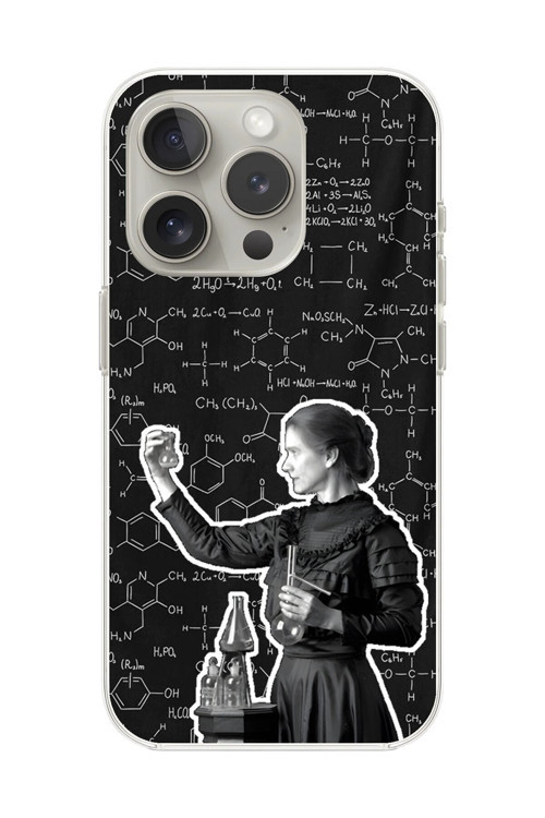 İphone 11 Pro Uyumlu Şeffaf Kılıf Marie Curie Tasarımlı