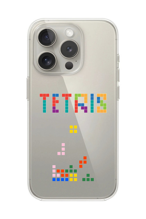 İphone 11 Pro Max Uyumlu Şeffaf Kılıf 3 Tetris Tasarımlı