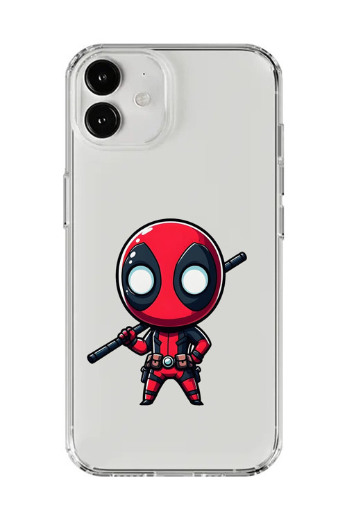 İphone 12 Mini Uyumlu Şeffaf Kılıf Chibi Deadpool 8 Tasarımlı