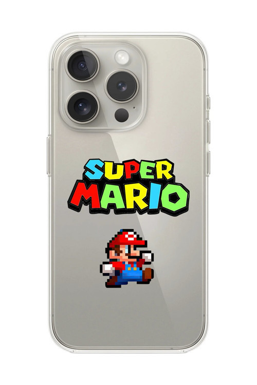 İphone 11 Pro Max Uyumlu Şeffaf Kılıf 2 Mario Tasarımlı