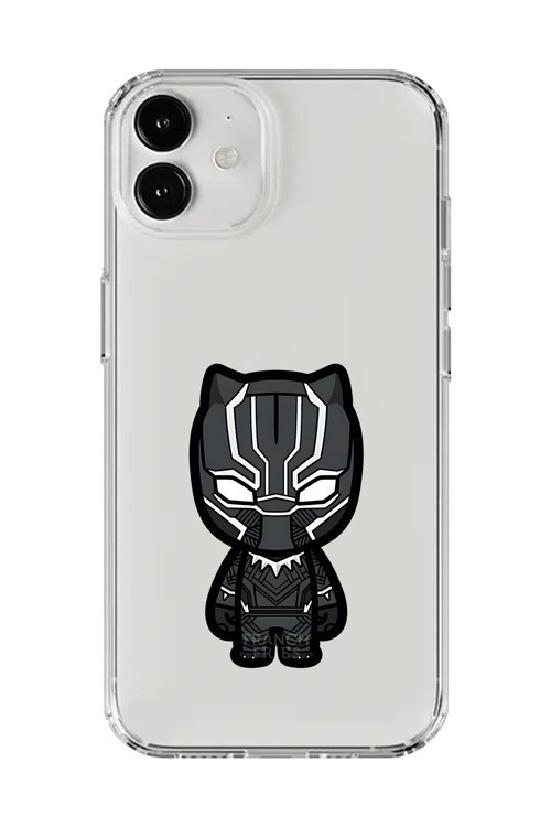 İphone 12 Mini Uyumlu Şeffaf Kılıf Chibi Black Panther 6 Tasarımlı