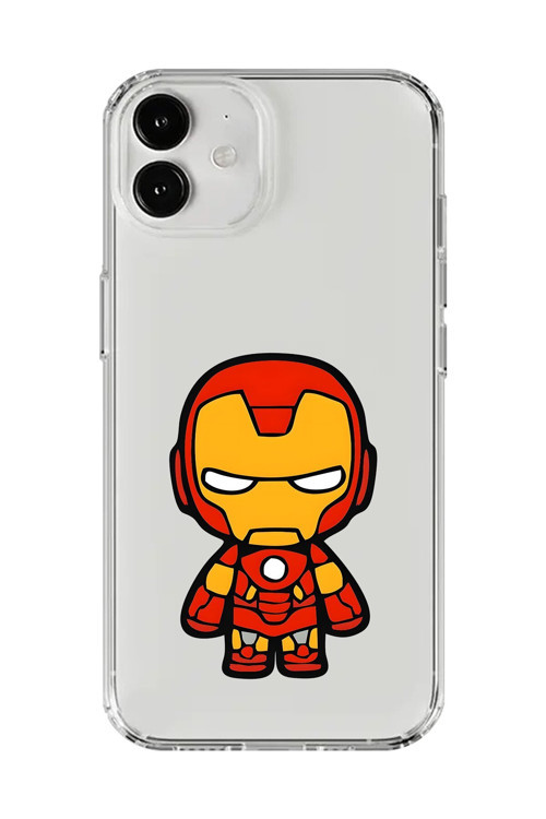İphone 12 Mini Uyumlu Şeffaf Kılıf Chibi Iron-Man 2 Tasarımlı