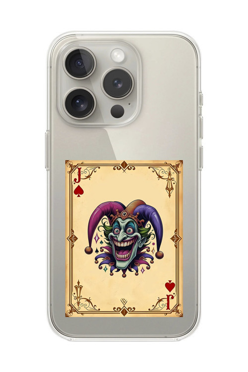 İphone 11 Pro Max Uyumlu Şeffaf Kılıf Kartlar Joker 2 Tasarımlı