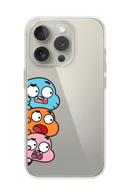 İphone 11 Pro Max Uyumlu Şeffaf Kılıf Cartoon Gumball 6 Tasarımlı