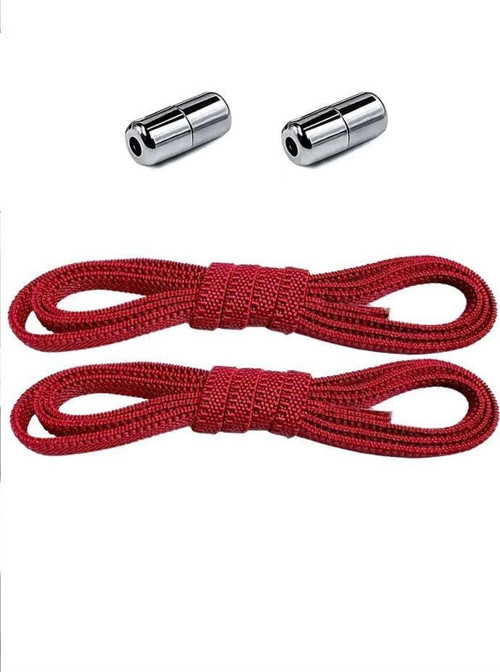 Ayarlanabilir 1 Çift Kırmızı Vidalı Kapsül Uçlu 6 MM Lastik Pratik Bağcık