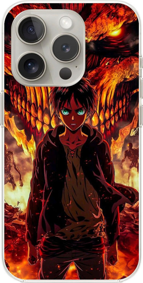 İphone 14 Pro Uyumlu Şeffaf Kılıf Attack On Titan Tasarımlı 3