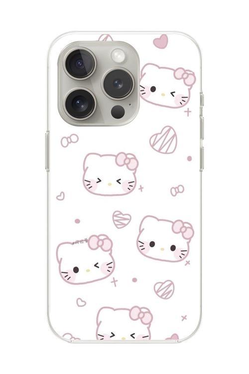 İphone 16 Pro Uyumlu Şeffaf Kılıf Hello Kitty Tasarımlı