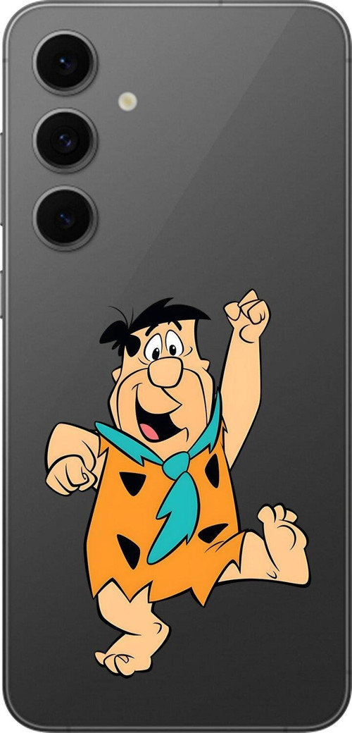 Samsung Galaxy S24 Fe Uyumlu Şeffaf Kılıf Cartoon Çakmaktaş 3 Tasarımlı