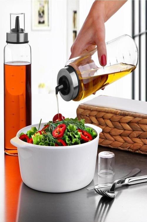 2'li Borosilikat Damlatmaz Cam Yağlık 500 ml