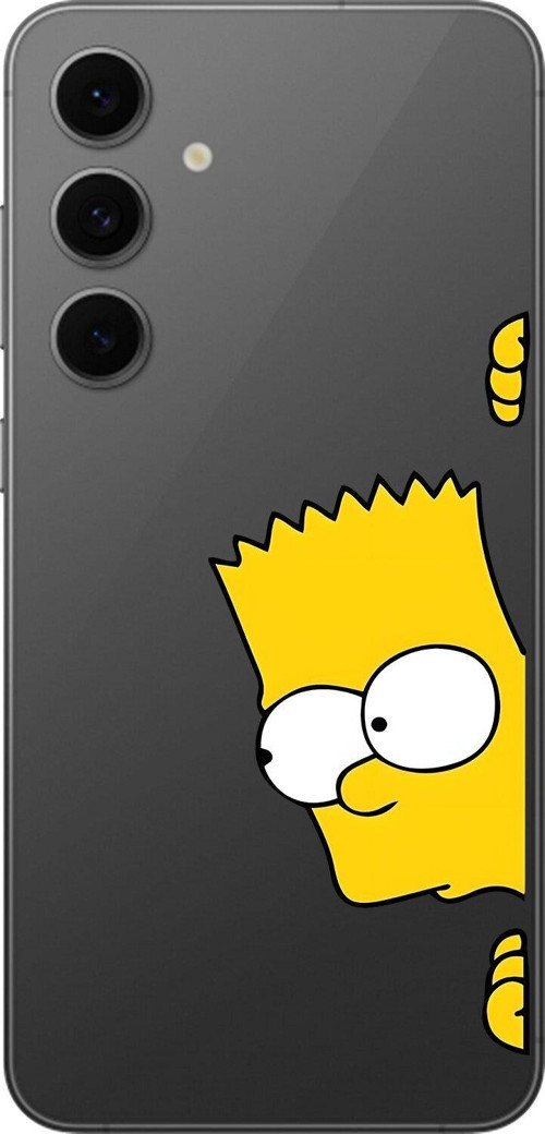 Samsung Galaxy S24 Fe Uyumlu Şeffaf Kılıf Cartoon Bart Simpson 16 Tasarımlı