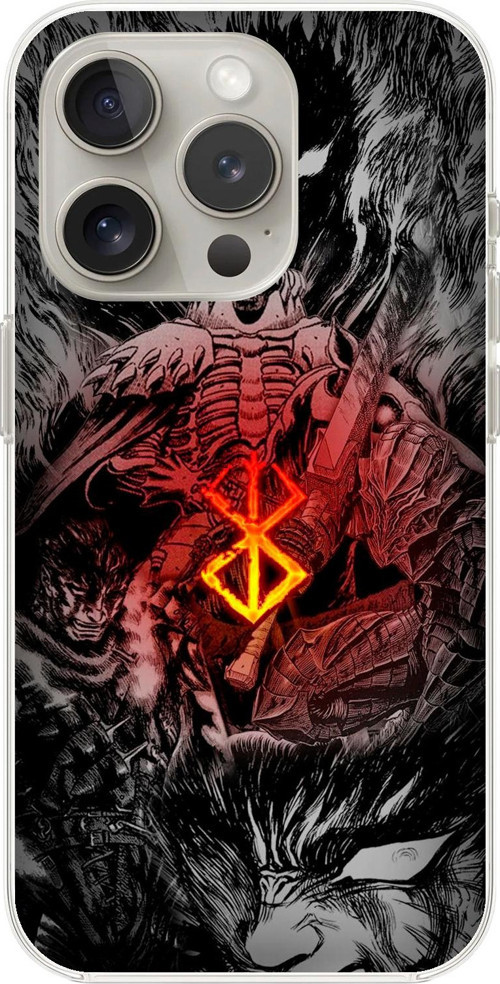 İphone 14 Pro Uyumlu Şeffaf Kılıf Berserk Tasarımlı 2