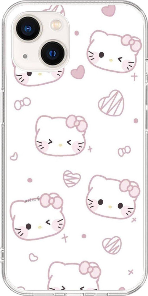 İphone 13 Mini Uyumlu Şeffaf Kılıf Hello Kitty Tasarımlı