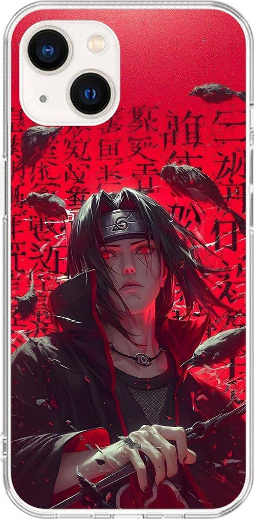 İphone 14 Uyumlu Şeffaf Kılıf Naruto Itachi Tasarımlı