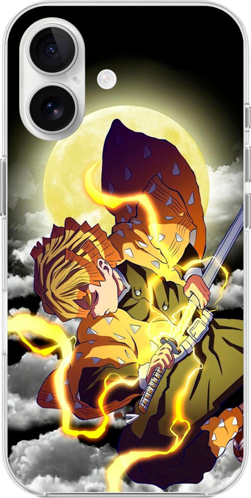İphone 16 Uyumlu Şeffaf Kılıf Demon Slayer Tasarımlı 2