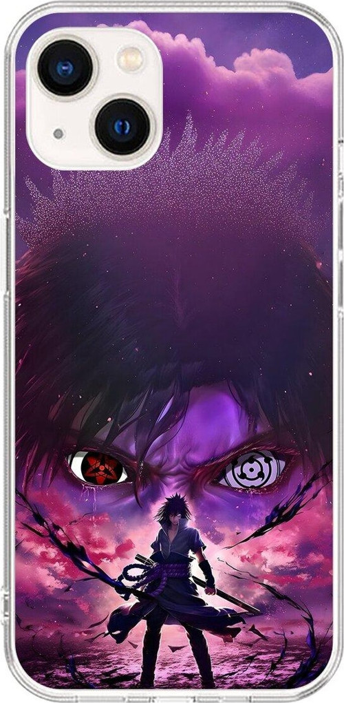 İphone 14 Uyumlu Şeffaf Kılıf Naruto Sasuke Tasarımlı