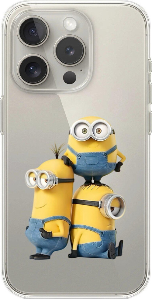 İphone 14 Pro Uyumlu Şeffaf Kılıf Cartoon Minions 10 Tasarımlı