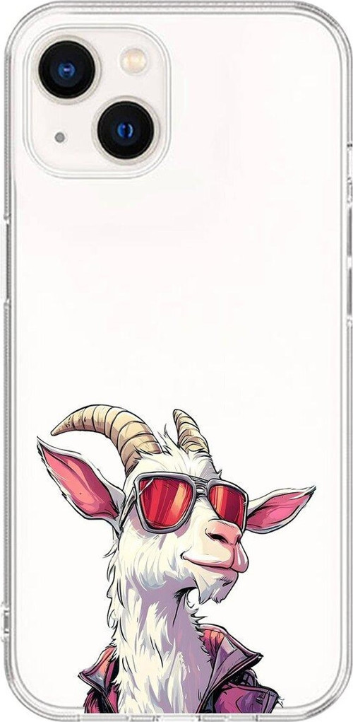 İphone 15 Uyumlu Şeffaf Kılıf Cool Keçi Tasarımlı