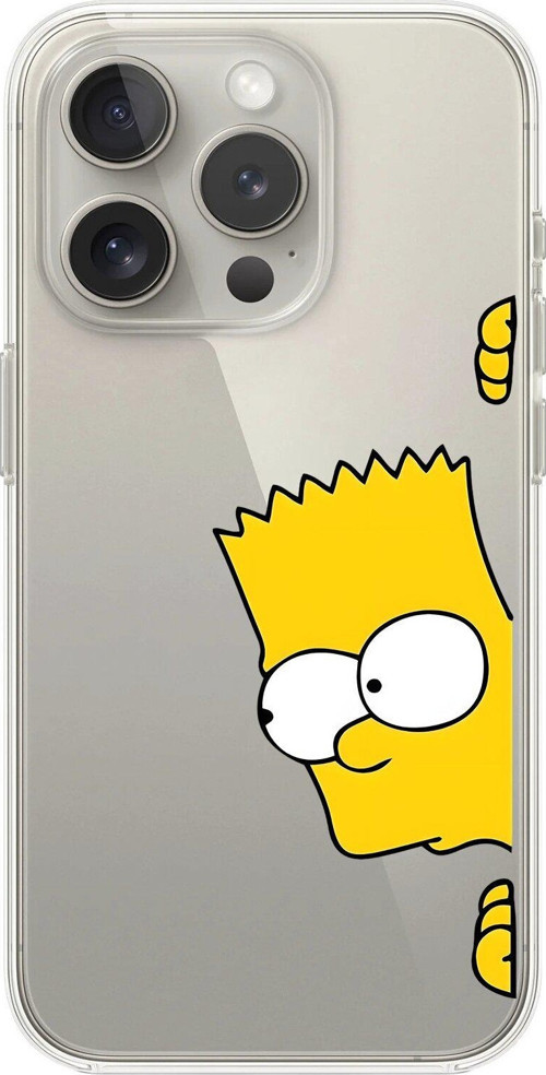 İphone 14 Pro Uyumlu Şeffaf Kılıf Cartoon Bart Simpson 16 Tasarımlı