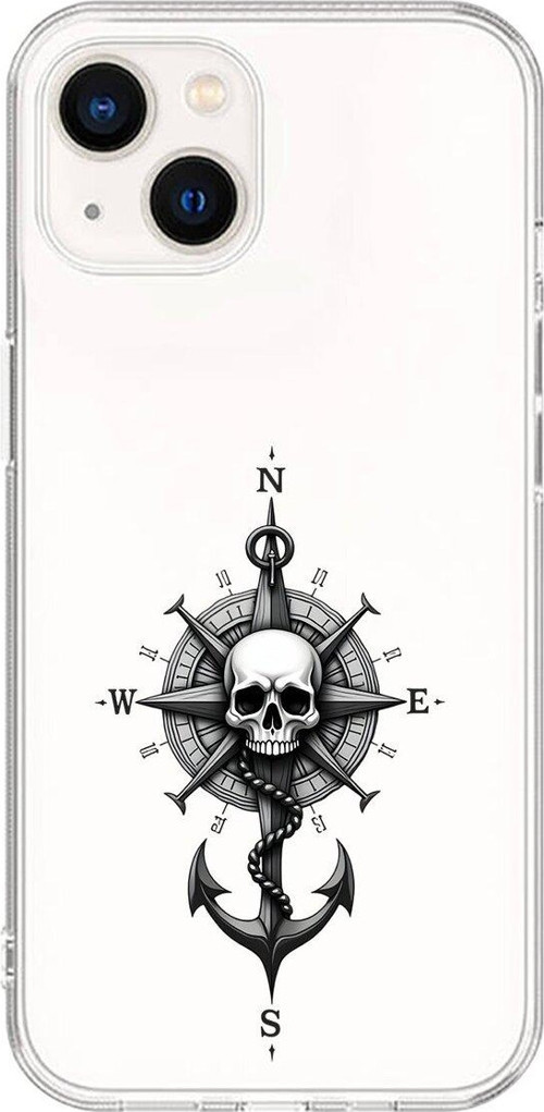 İphone 14 Uyumlu Şeffaf Kılıf Pirate 5 Tasarımlı