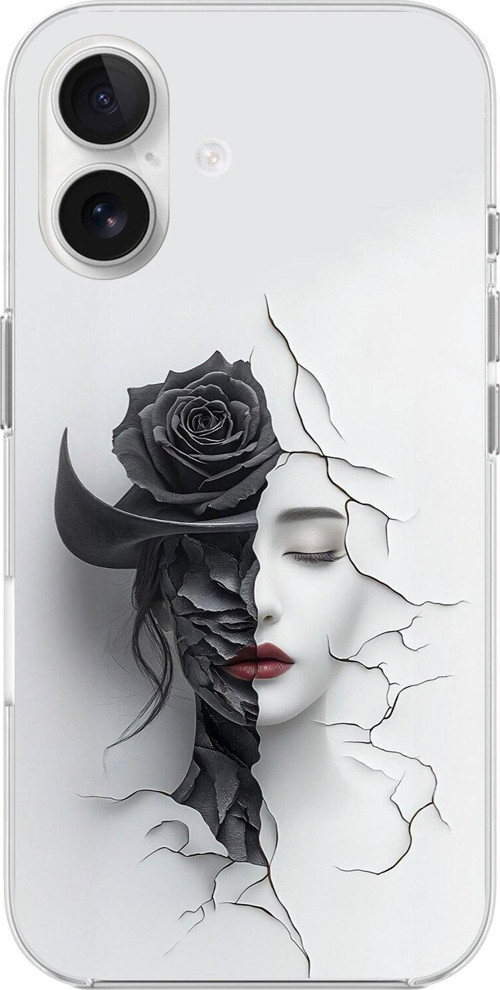 İphone 16 Uyumlu Şeffaf Kılıf Estetik Yüz 4 Tasarımlı