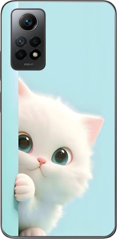 Xiaomi Redmi Note 12 Pro Uyumlu Şeffaf Kılıf 2 Peluş Kedi Tasarımlı