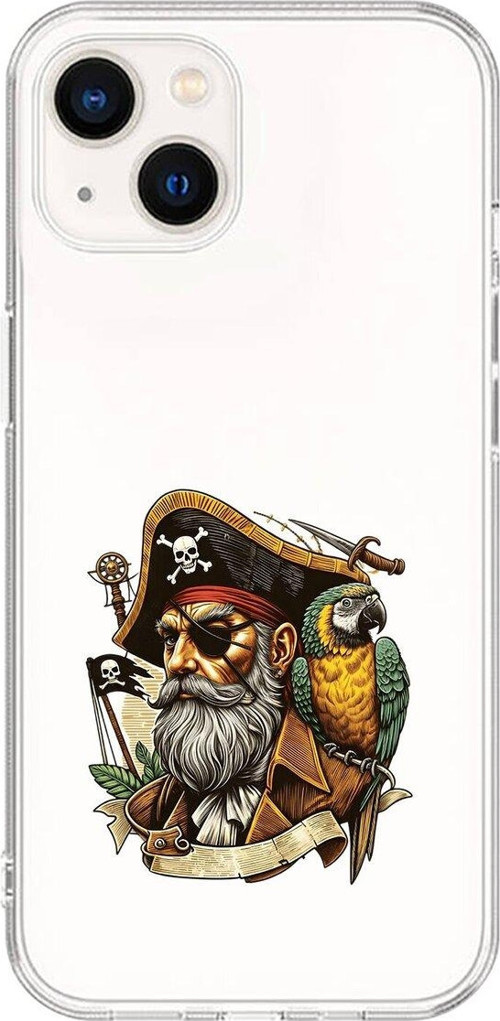 İphone 14 Uyumlu Şeffaf Kılıf Pirate 3 Tasarımlı