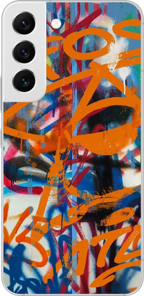 Samsung Galaxy S22 Uyumlu Şeffaf Kılıf Graffiti 2 Tasarımlı