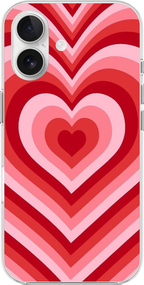 İphone 16 Uyumlu Şeffaf Kılıf Kalp 3 Tasarımlı