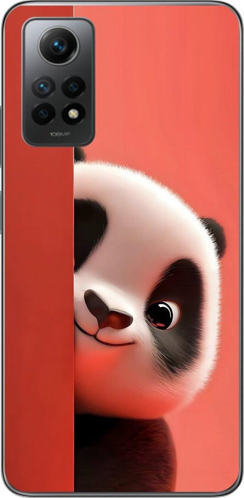 Xiaomi Redmi Note 12 Pro Uyumlu Şeffaf Kılıf 4 Peluş Panda Tasarımlı