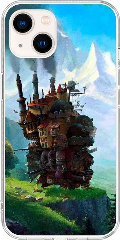 İphone 13 Mini Uyumlu Şeffaf Kılıf Howls Moving Castle Tasarımlı 1
