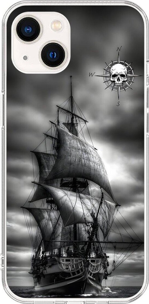 İphone 14 Uyumlu Şeffaf Kılıf Pirate 2 Tasarımlı