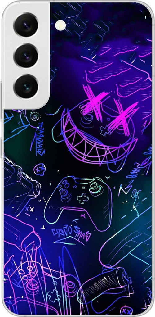 Samsung Galaxy S22 Uyumlu Şeffaf Kılıf Graffiti 4 Tasarımlı