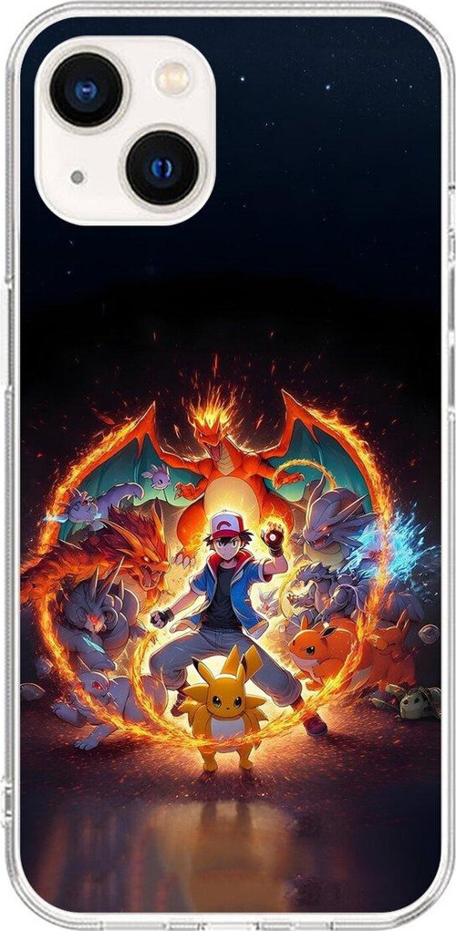 İphone 15 Uyumlu Şeffaf Kılıf Pokemon 3 Tasarımlı