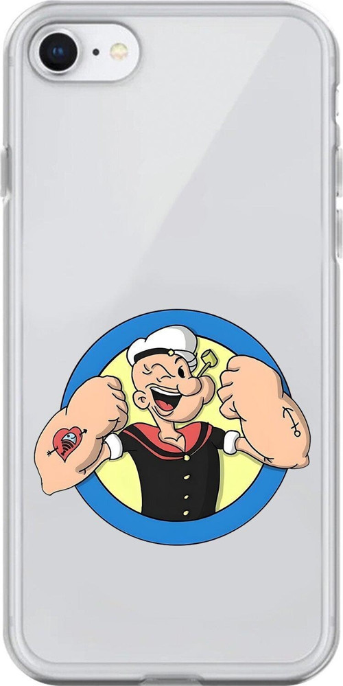 İphone 8 Uyumlu Şeffaf Kılıf Cartoon Popeye 12 Tasarımlı
