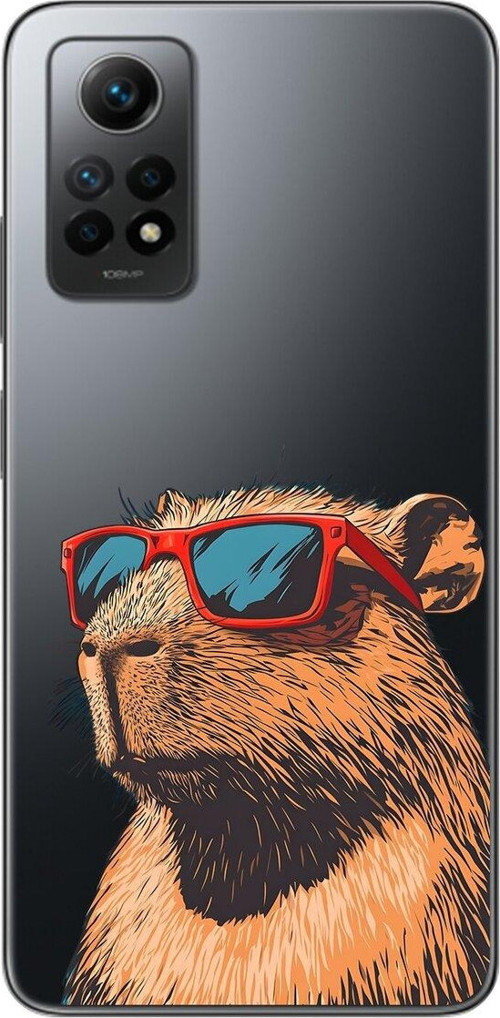 Xiaomi Redmi Note 12 Pro Uyumlu Şeffaf Kılıf Cool Kapibara Tasarımlı