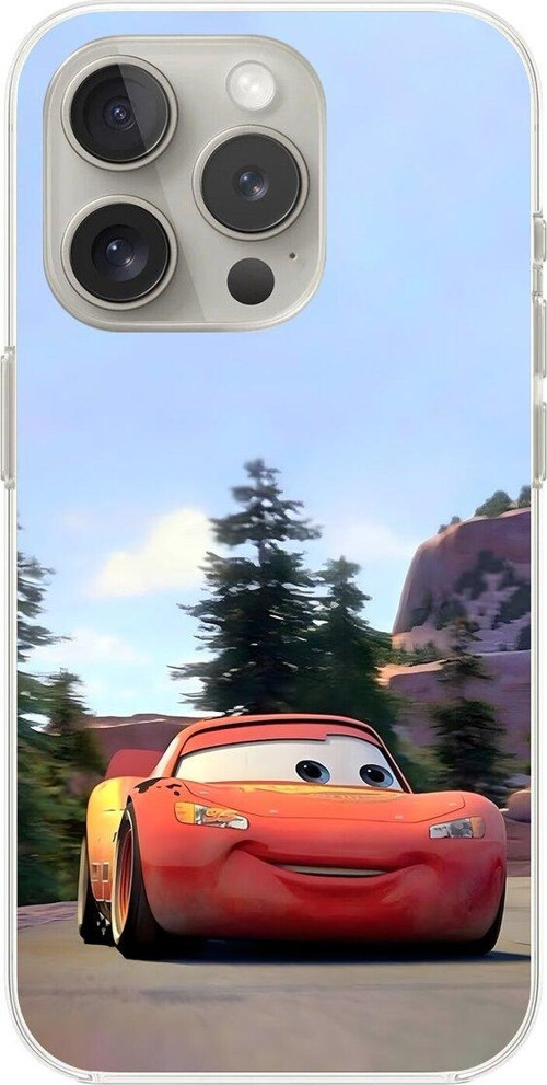 İphone 15 Pro Max Uyumlu Şeffaf Kılıf Couple Mcqueen 1 Tasarımlı