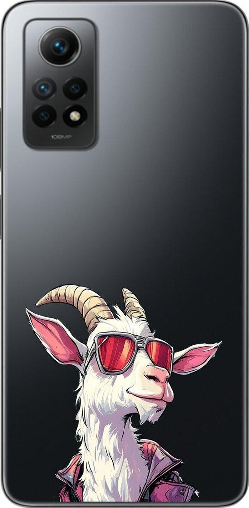 Xiaomi Redmi Note 12 Pro Uyumlu Şeffaf Kılıf Cool Keçi Tasarımlı