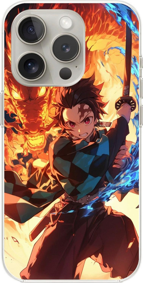 İphone 14 Pro Max Uyumlu Şeffaf Kılıf Demon Slayer Tasarımlı 1