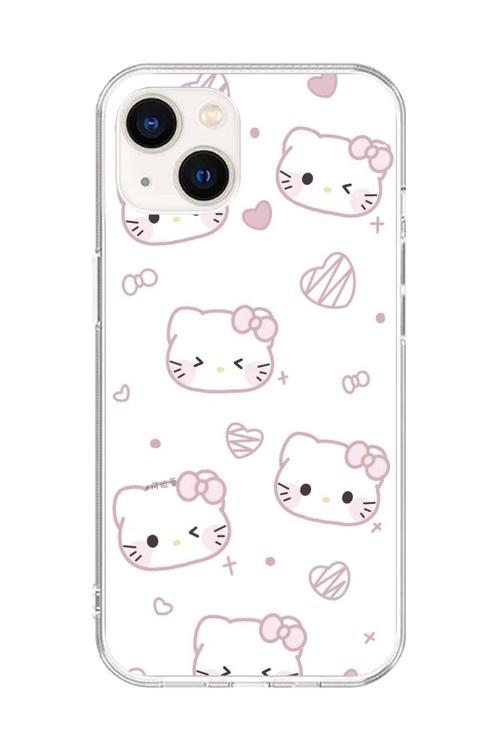 İphone 14 Plus Uyumlu Şeffaf Kılıf Hello Kitty Tasarımlı