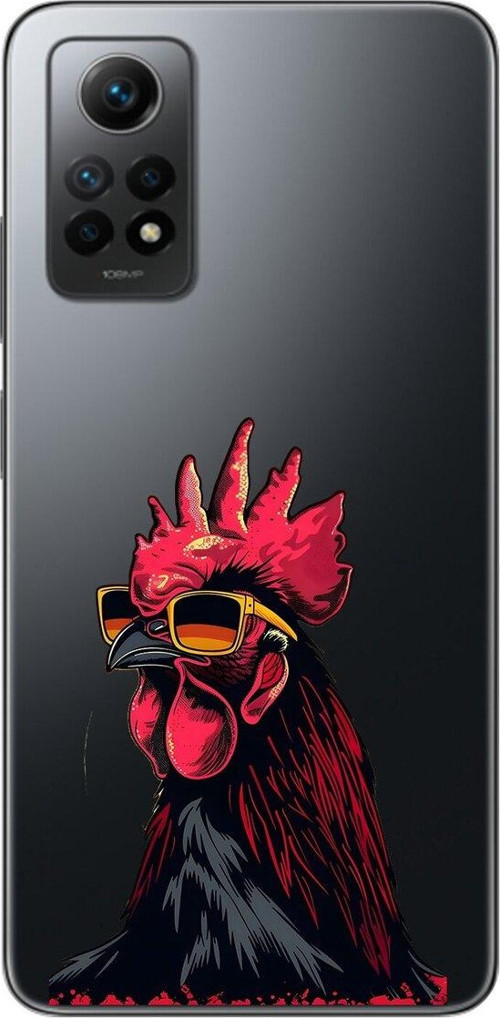 Xiaomi Redmi Note 12 Pro Uyumlu Şeffaf Kılıf Cool Horoz Tasarımlı