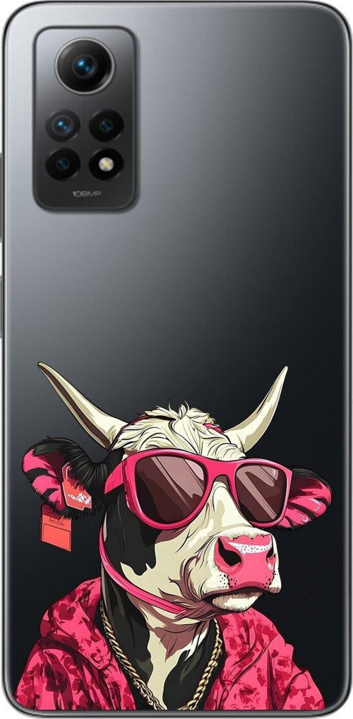 Xiaomi Redmi Note 12 Pro Uyumlu Şeffaf Kılıf Cool İnek Tasarımlı