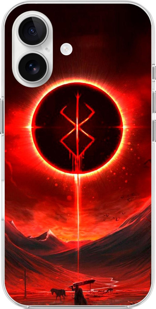 İphone 16 Uyumlu Şeffaf Kılıf Berserk Tasarımlı 1